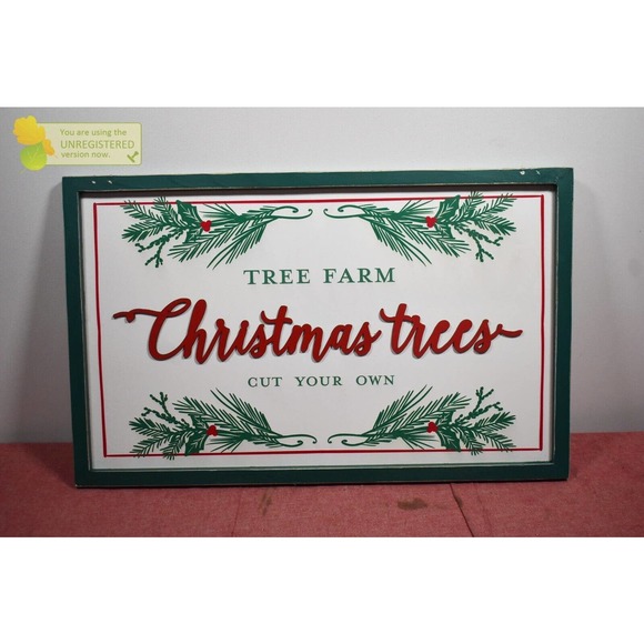 Tree Farm Christmas Tree Cut Your Own Holiday Sign Home Decor 24"x15"